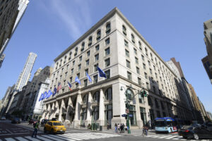Photograph of exterior of the CUNY Graduate Center from a street corner